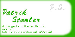 patrik stamler business card